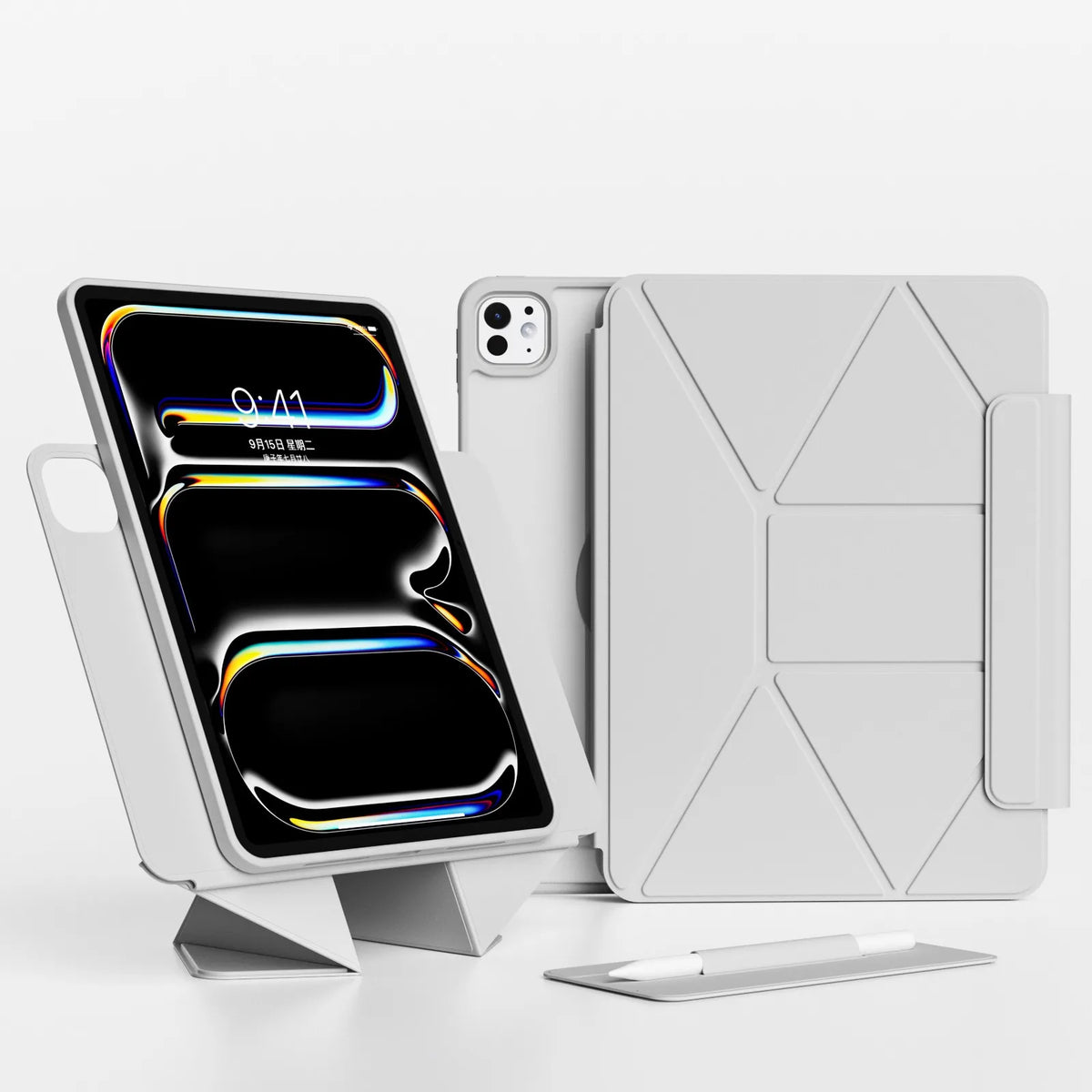 ZOYU for iPad 10/11th Increase Height Bracket Case, Magnetic Transparent Back Shell Cover iPad Pro 11 12.9 Air 4/5th 13 Mini 6/7
