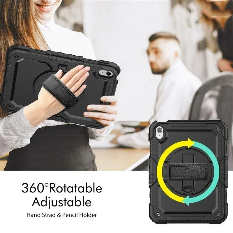Case For iPad A16 10th 11th Generation 7/8/9th 10.2 Pro 11 12.9 Air 11 13  Air5 4  Mini 7 6 5 4 Shockproof Stand Kids Safe Cover