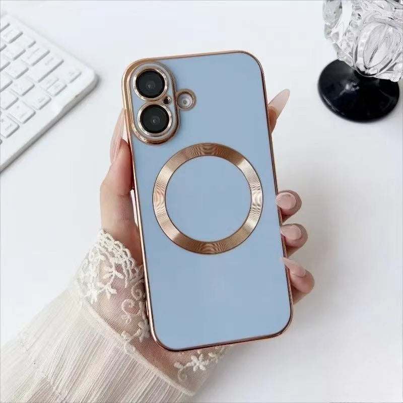 Luxury Plating For Magsafe Magnetic Phone Case For Samsung Galaxy S26 Ultra S25 Edge S24 S23 S22 S21 S20 FE S10 Plus Soft Cover