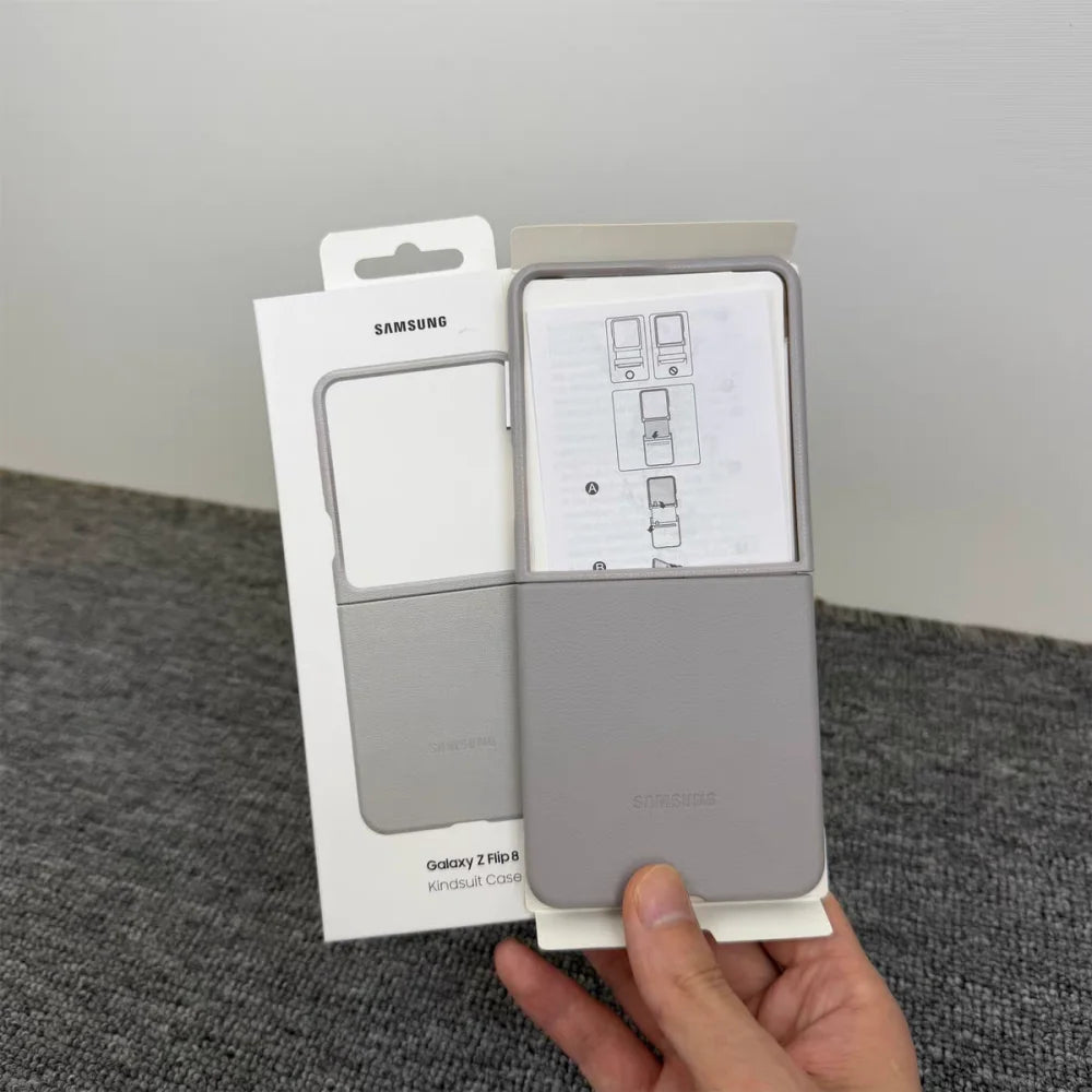 Samsung Galaxy Z Flip 8 5G Leather Case Luxury Premium Leather Phone Cover Slim Full Shockproof Back Shell Z Flip8 Cover & Box