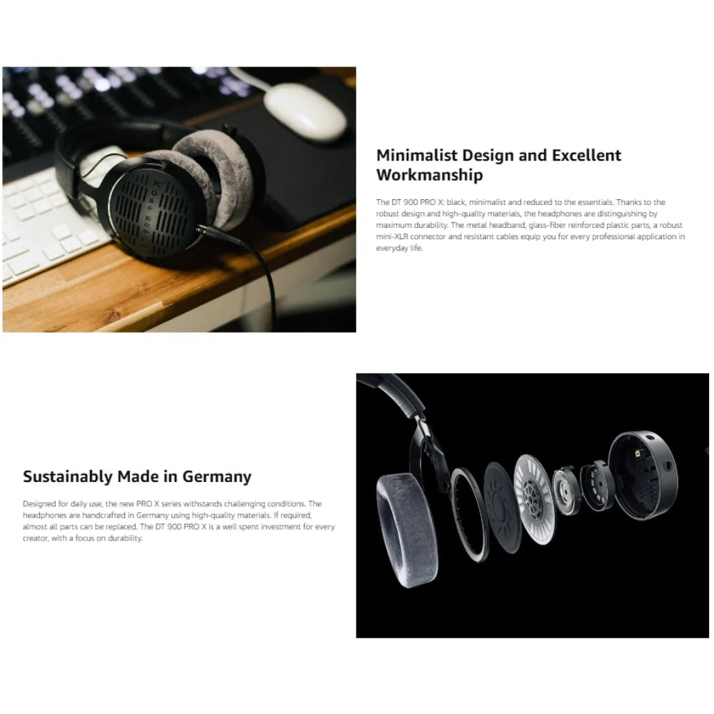 Beyerdynamic DT 900 PRO X Professional Hi Fi Audiophile Over Ear Monitoring Headphones for High Resolution Audio Mixing