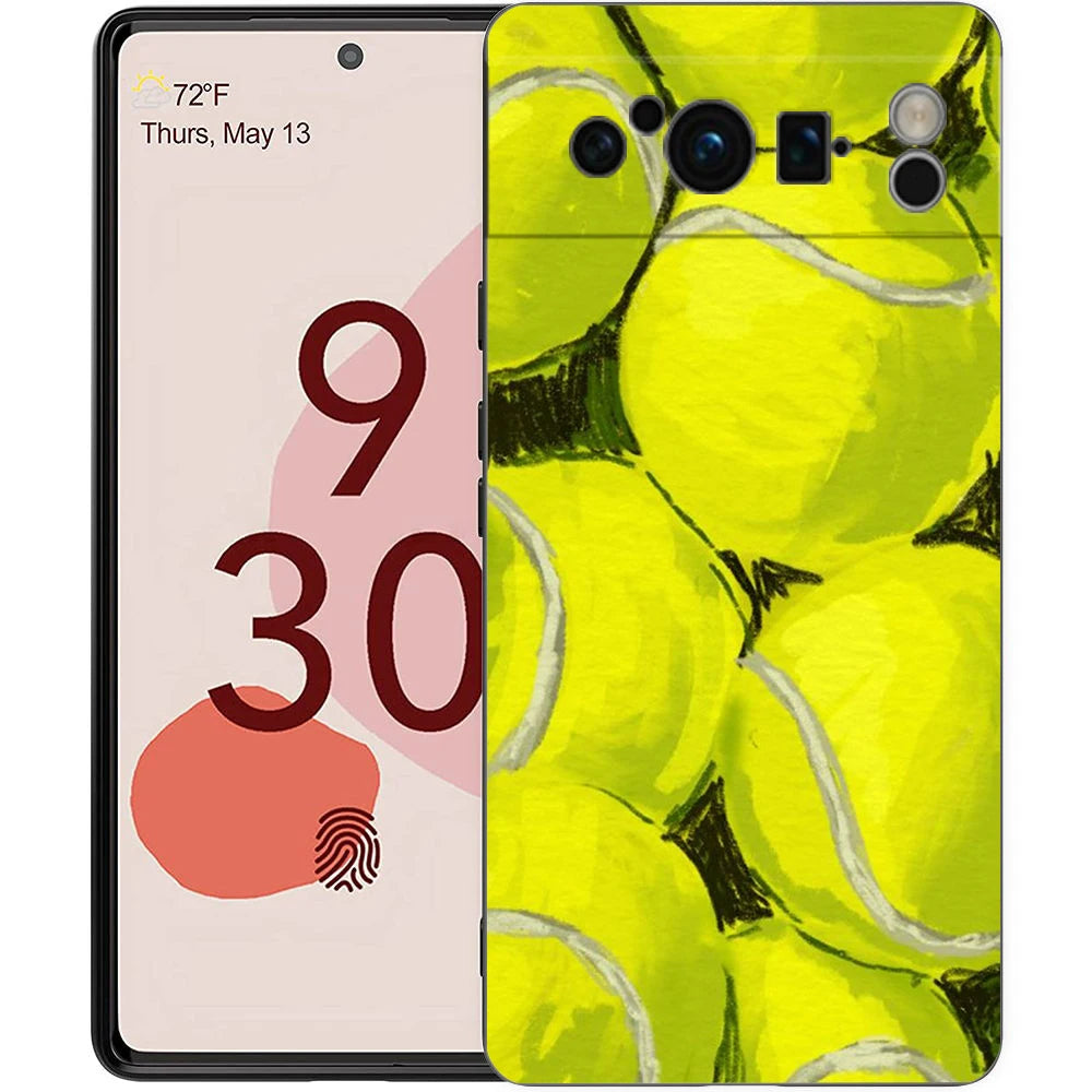 Sport Tennis Phone Case For Google Pixel 10A 10 9 8 7 6 Pro XL 9A 8A 6A 7A 5G Soft Shockproof TPU Black Cover