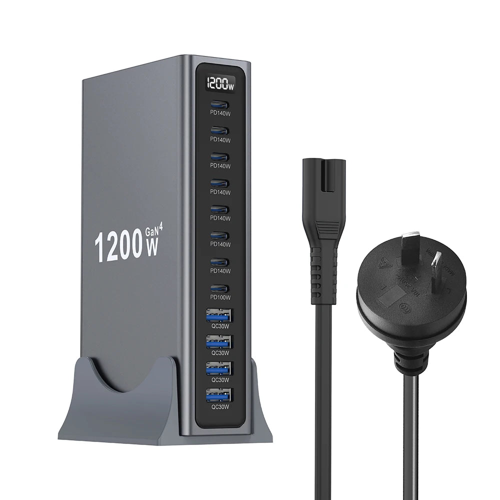 UHOMEBUY 400W USB C Charger 10-Ports GaN Charging Station 140W Max Single Port PD3.1 Fast Charger for MacBook Pro iPhone Samsung