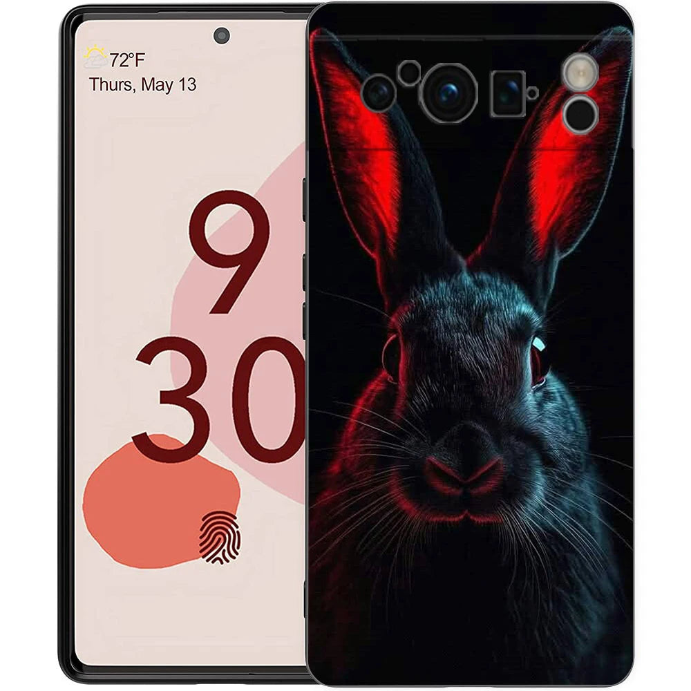 Ink And Wash Painting Rabbit Art Phone Case Cover for Google Pixel 10 9 8 7 6 7A 6A Pro Shockproof Soft TPU 9 Pro XL Shell Capas