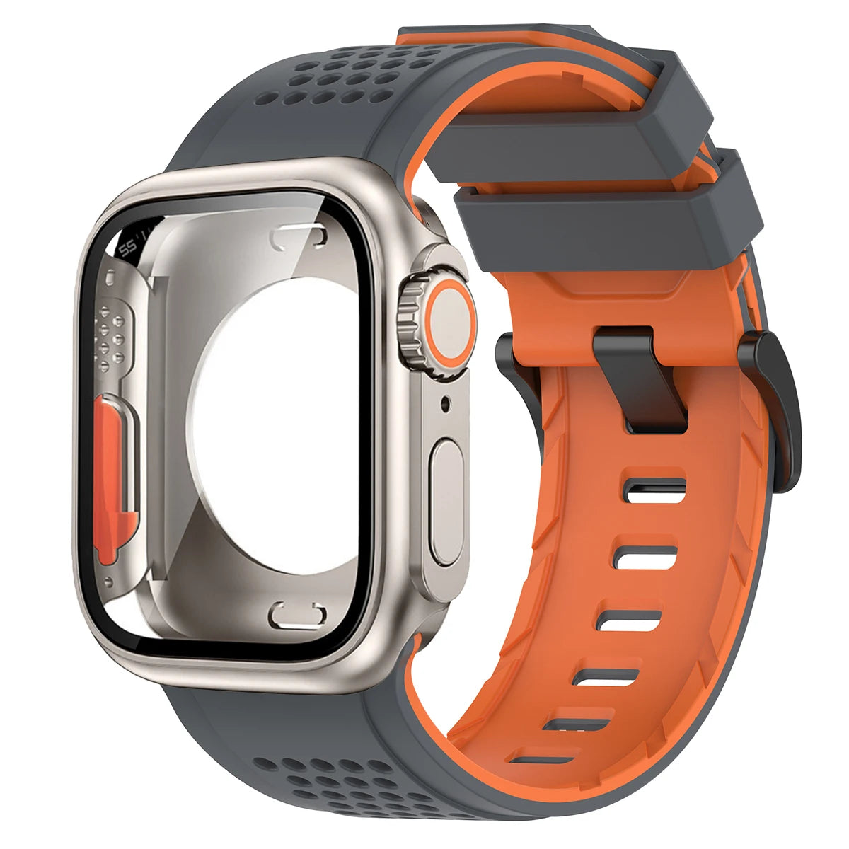 Silicone Band PC Case+Strap Screen Protective Cover for Apple Watch 11 10 9 8 7 6 SE3 46mm 44mm 45mm Change To Ultra 3/2 49mm