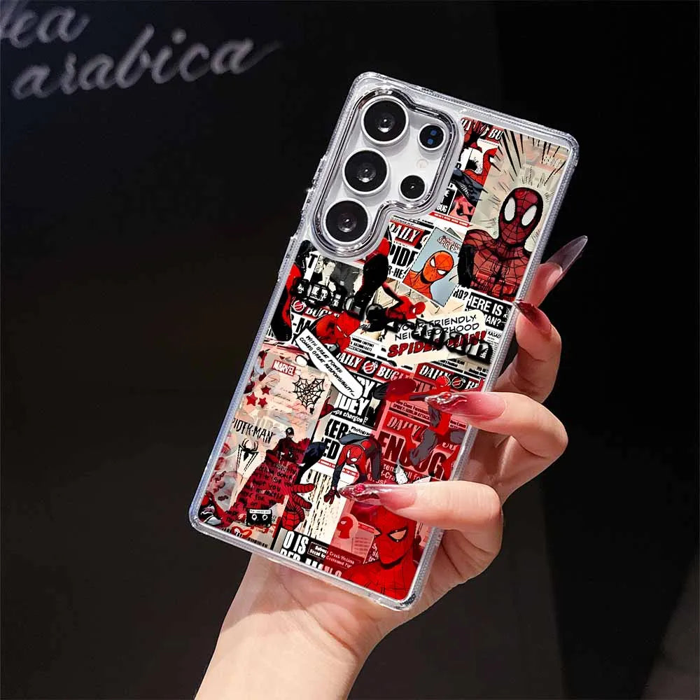 Spider-Man Anime For Samsung Galaxy S26 S25 EDGE S24 S23 S22 S21 S20 FE Ultra Plus Transparent Soft Phone Case