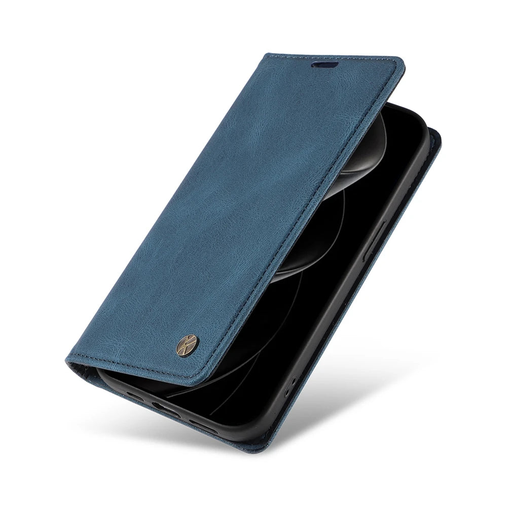 Magnetic Leather Flip Case For Apple Iphone 18 17 17E 17Air Pro Max Promax 18Promax 17Promax 18Pro 17Pro Wallet Card Slots Cover