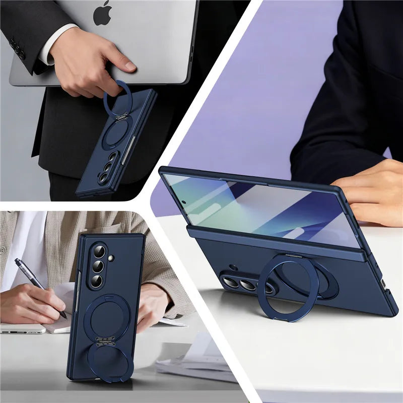For Samsung Galaxy Z Fold 8 Ultra 5G Case Magnetic Holder Ring For Magsafe Cover For ZFold 8 Fold8 Ultra Hinge Protection Case