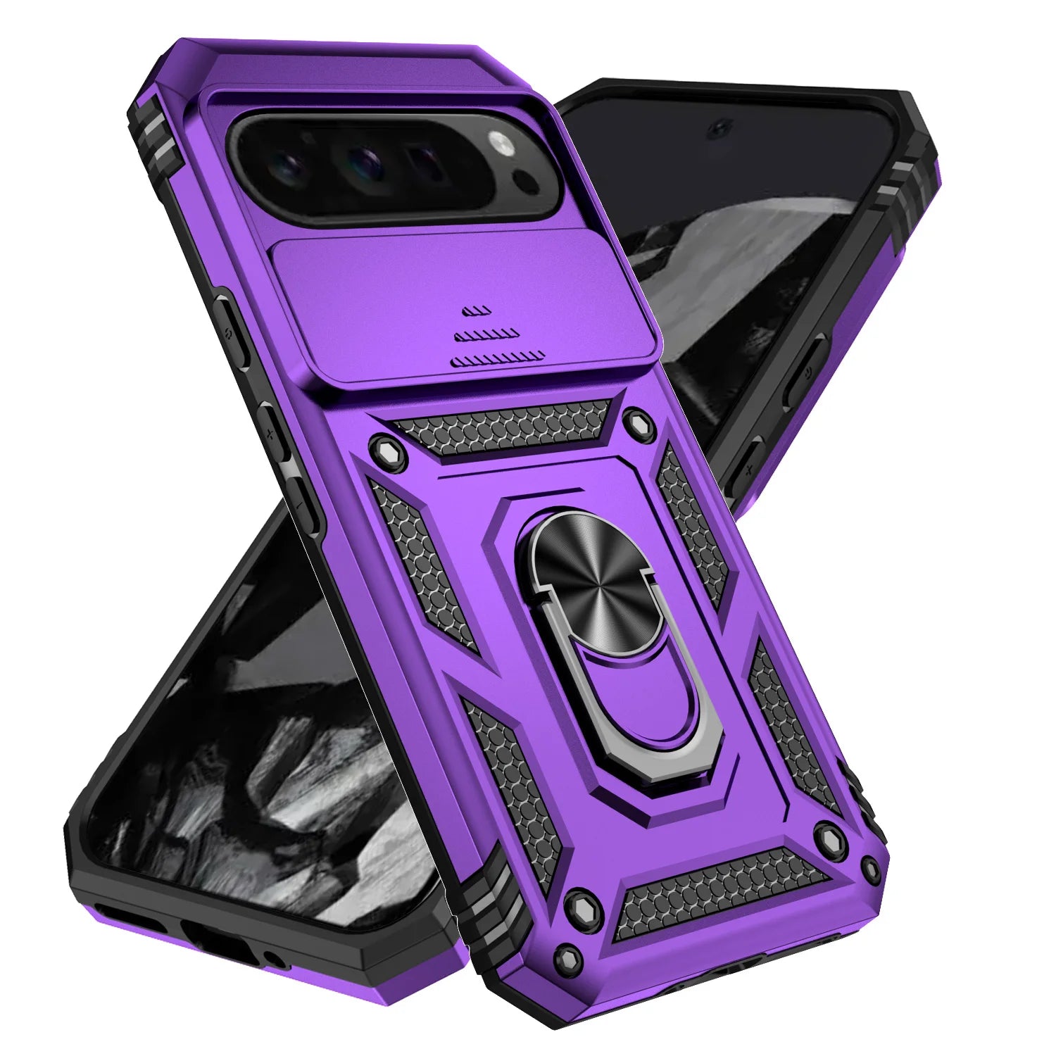Armor Ring Bracket holder Case for Google pixel 10 Pro 9 ProXL 8 7 6 Pro XL 10A 9A 8A 7A 6A Shockproof lens Slide Protect Cover