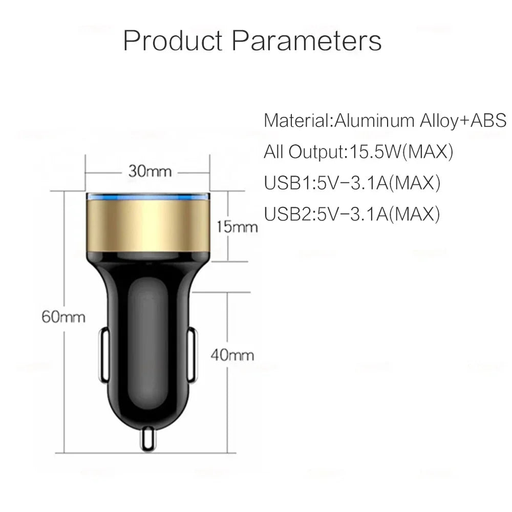 4 in 1 Retractable Car Charger Fast Charging Car Charger  with USB Type-C Cable & 2 Type C Charging Ports, Universal Car Charger
