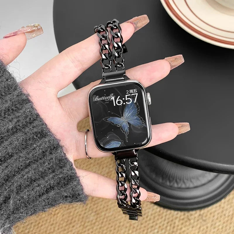 Metal Stainless steel Bracelet for Apple Watch Band Ultra 49mm 40mm 44mm 41mm 45mm 42/46mm IWatch Strap Series 10 9 8 7 SE 6 5 4