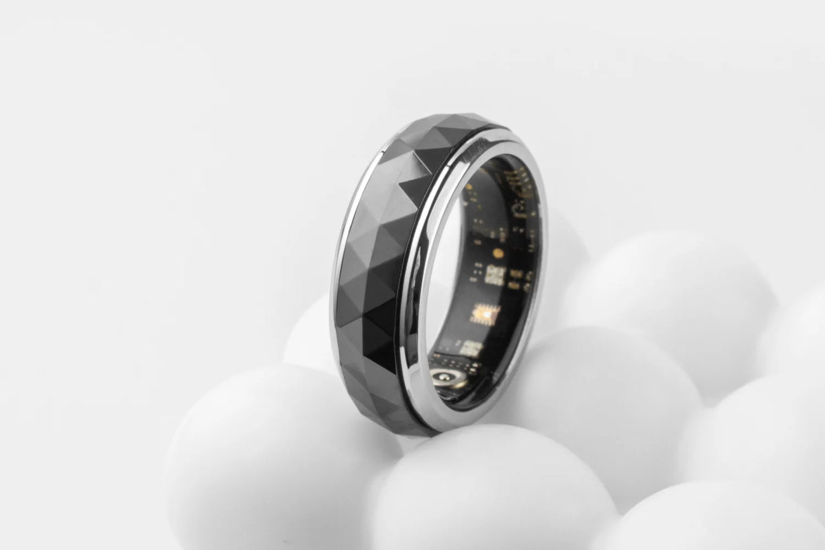 2024 COLMI R11 Smart Ring, Fidget Spinner Anxiety Relieve Ring with Charging Case for Men, Health Sleep Monitor, 5ATM Waterproof
