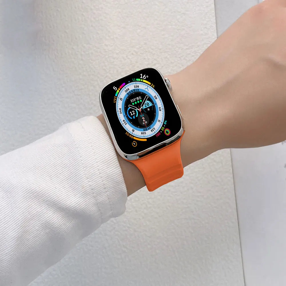 Silicone Strap For Apple Watch Bands 46mm 45mm 44mm 42mm 40mm 41mm 38mm Sport Correa Bracelet iWatch Series 12 11 10 9 SE 8 7 6