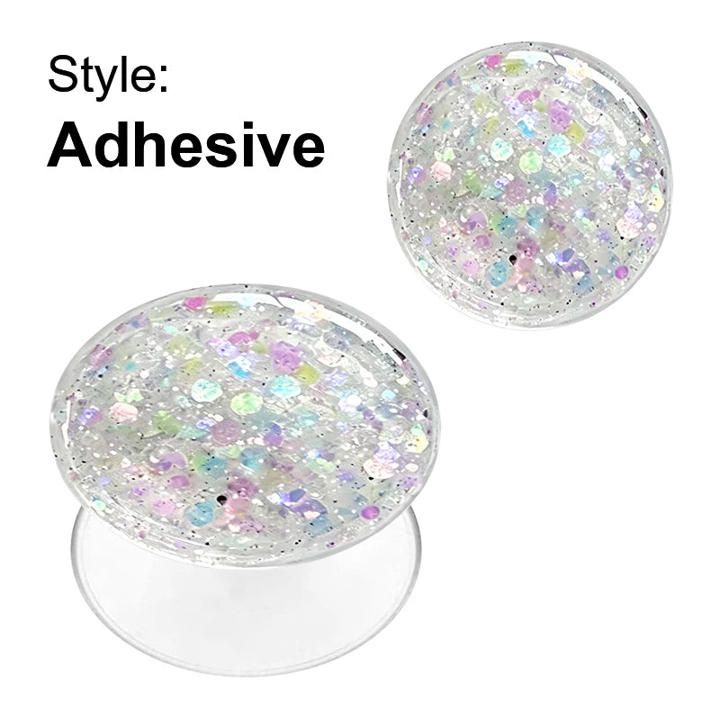 Glitter Phone Grip Socket Foldable Phone Holder Ring Holder With Adhesive for Iphone 17 16 15 14 13 Samsung Grip Tok Bracket