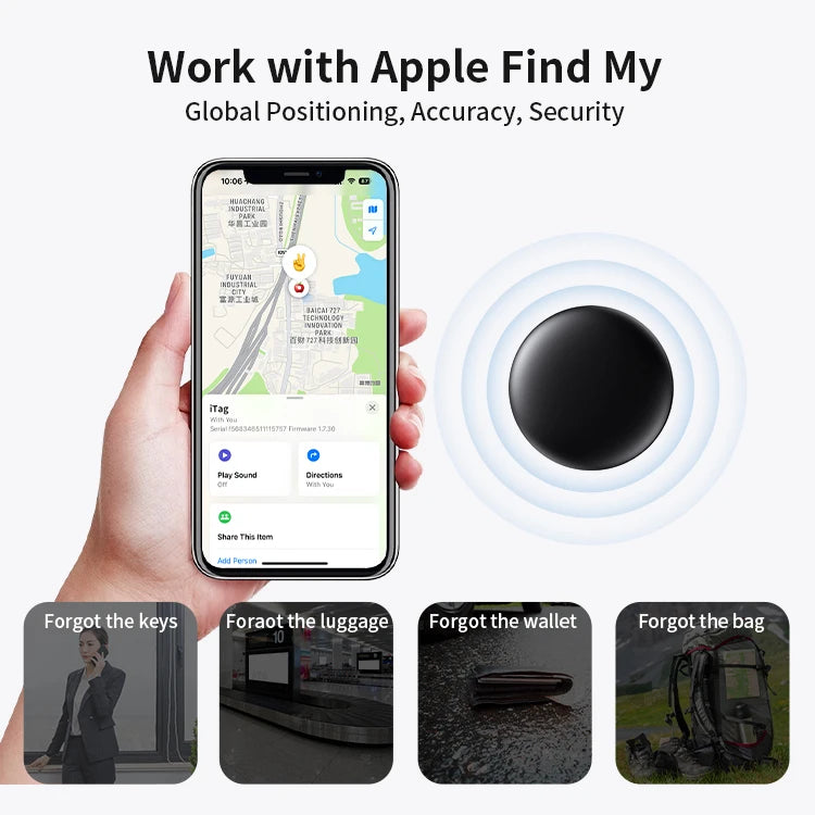 4/3/2/1 Pack Beyond Bluetooth Range Tracking Locator Anti-Lose Tracker for Apple Find My Voice Find Luggage Key For iOS iPhone