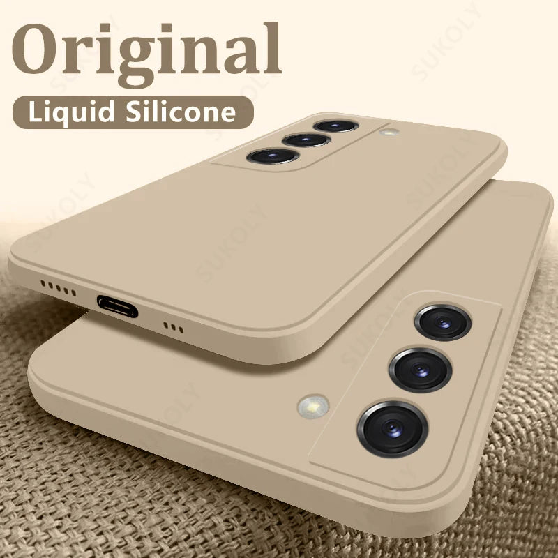 Case For Samsung Galaxy S26 S24 S23 S22 S25 Ultra S24 FE A57 A56 A55 A16 A17 5G S25 Edge Shockproof Liquid Silicone Phone Cover