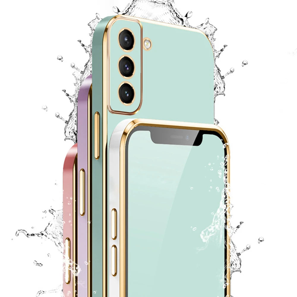 For Samsung Galaxy S23 S22 S21 S20 S22 + 23 S21 Ultra S10 Plus S20 FE S22Ultra S23Ultra S21FE Case Luxury Phone Cover 6D Plating