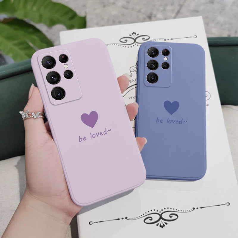 Simple Love Phone Case For Samsung Galaxy S25FE S24 S23 S22 S21 S20 S10 S10E S9 Ultra Plus FE Note 20 Ultra 10 9 Plus Cover