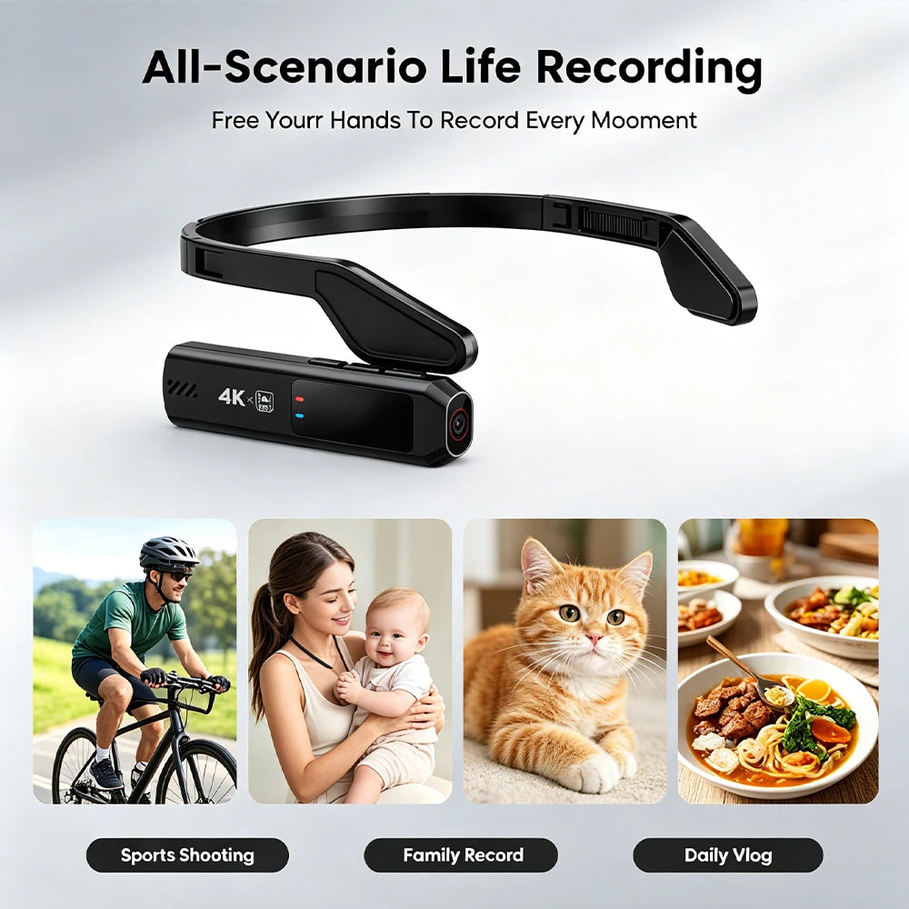 S111PRO 110° Wide Angle Head Camera 21g Ultra-Light Wearable Camcorder for Vlog Outdoor Sports
