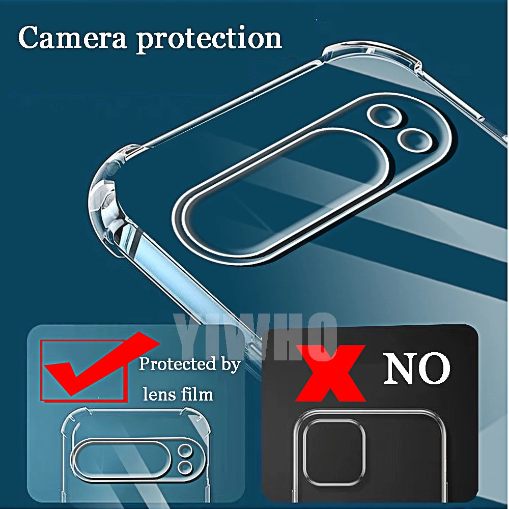 Airbag Transparent Phone Case for Google Pixel 9a 8a 7a 6a 9 8 7 6 Pro XL 5a Protective Len Shockproof Back TPU Clera Soft Cover