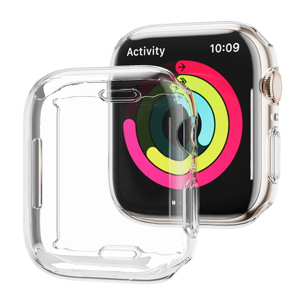 Case For Apple Watch 45mm 41mm 44mm 40mm 42mm 38mm Clear TPU Screen Protector Full Bumper For IWatch 8/7/6/SE/5/4/3/2/1 Cover