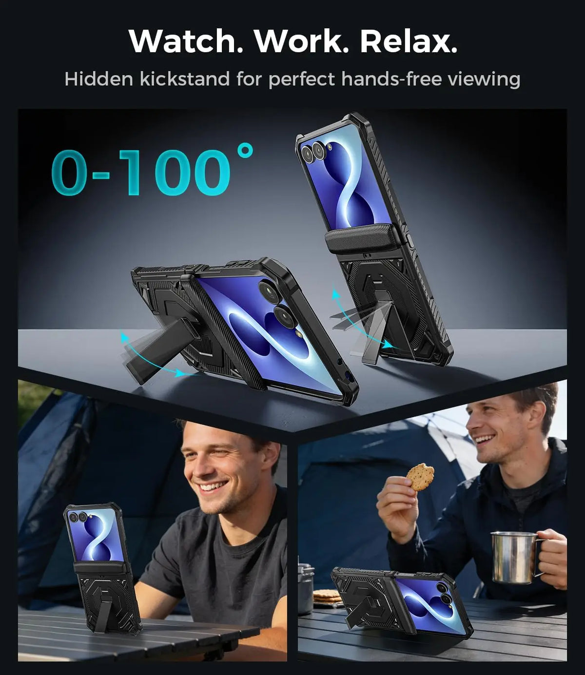 Case For Samsung Galaxy Z Flip 8 Z Flip 7 Magnetic Stand Hinge Protection Military-Grade Protection Rugged Shockproof Phone Case