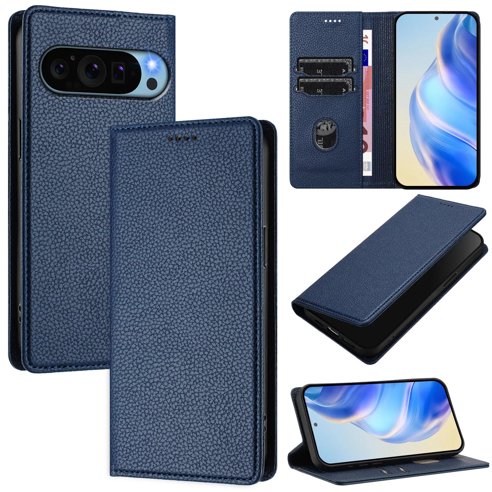 Flip Leather Phone Case for Google Pixel 6 7 8 9 Pro XL Pixel 9A 8A 7A 6A Matte Wallet Case for Pixel 5A 5XL Card Holder Cover