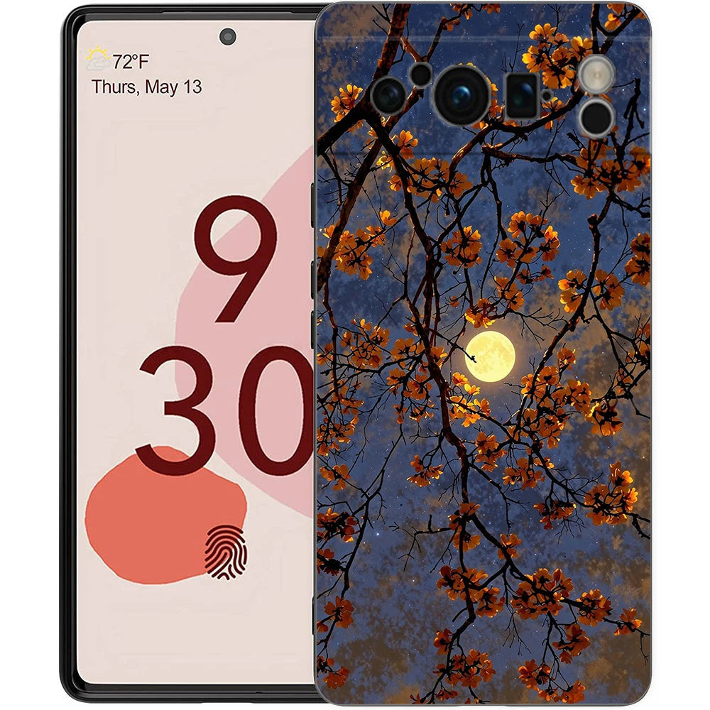 fashion art sunset glow painting Phone Case For Google Pixel 9 8 9A 8A 7 7A 6 Pro XL 6A 5G Black Soft Back Luxury TPU Cover
