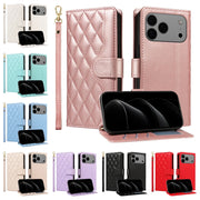 Lanyard Wallet Leather Magnetic Case For iPhone 17 17e 16e 16 15 14 13 12 11 Pro X XR XS Max 8 7 SE Plus Purse Phone Flip Cover