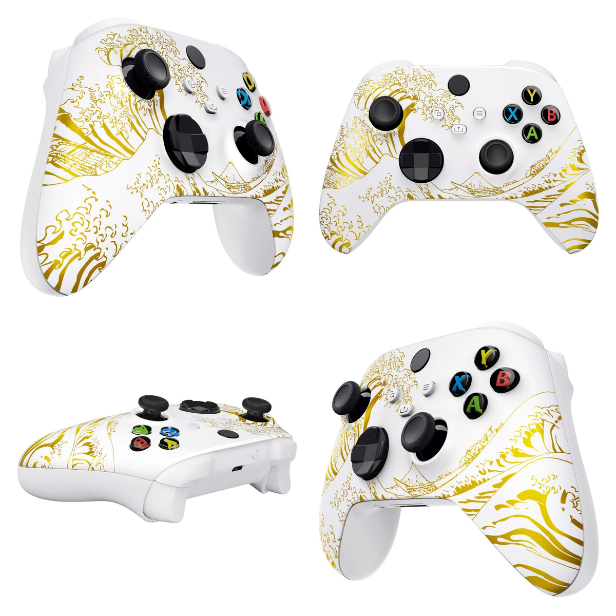 eXtremeRate Soft Touch Pattern Part Faceplate Case for Xbox Series X/S (Xbox Core) Controller - The Great Wave Series