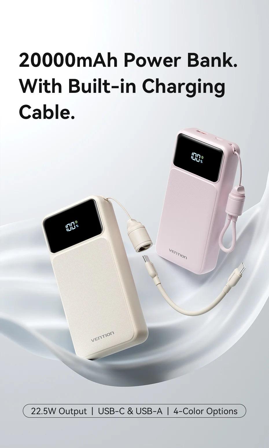 Vention CCC 20000mAh 22.5W Power Bank Portable Fast Charger for Xiaomi iPhone Samsung Spare Battery 3C Certified Powerbank