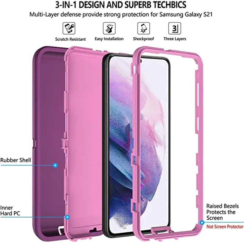 Defender Case for Samsung Galaxy S20 S21 FE S22 S23 S24 S25 Ultra S9 S10 Plus S10E Note 20 9 10 Plus Case ShockProof Aqua Cover
