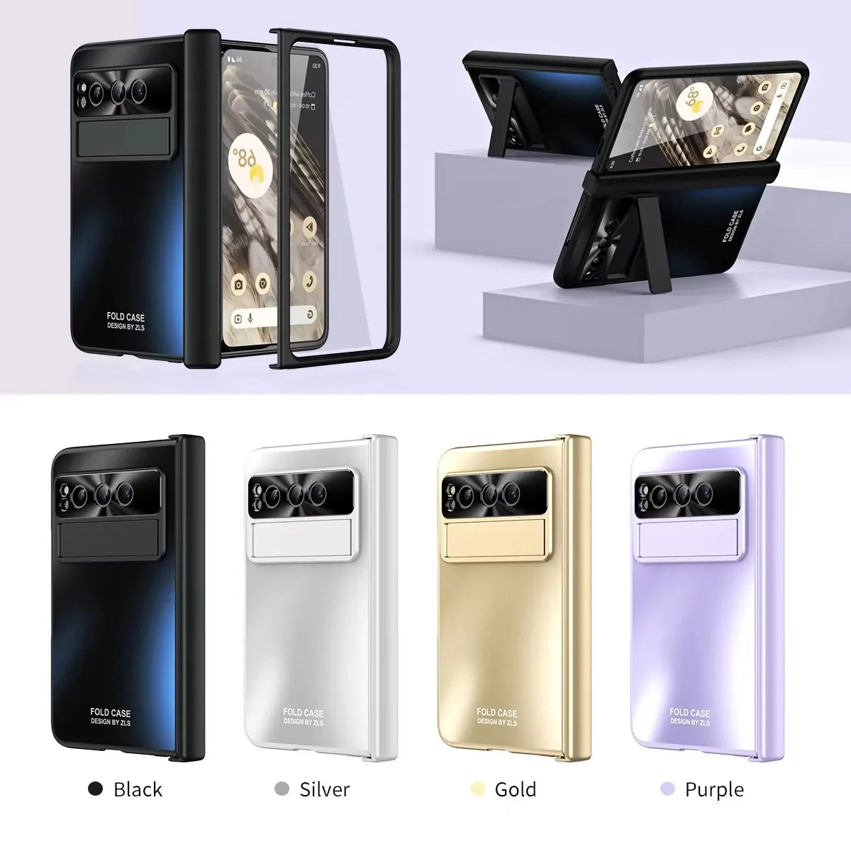 Phone case For Google Pixel Fold Luxury Business Man Pen Stylus Slot Stand Holder Phone Case Google Pixel Fold