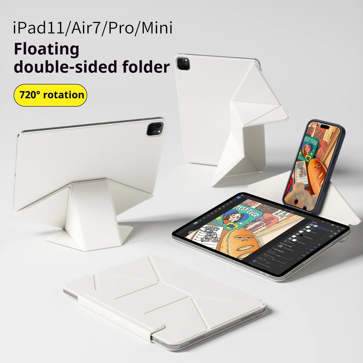 ZOYU Smart Folio Cover for iPad A16 11th 2025 iPad Air 11 Funda iPad Pro 13 12.9 4/5/6th Gen Mini 8.3 A17 Pro Magnetically Capa
