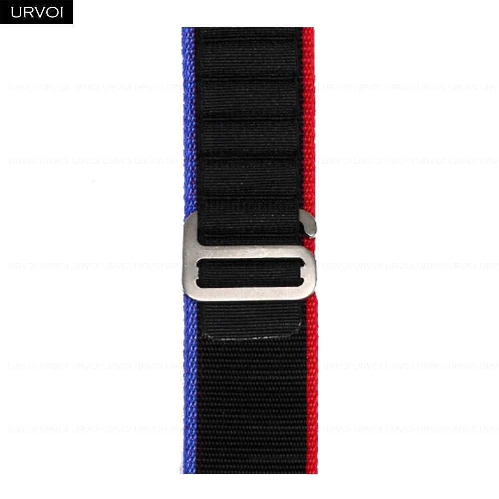 URVOI Alpine Loop for Apple Watch Ultra 4 3 2 Band Series 12 11 10 SE Black G-Hook Closure Woven Strap Polyester for iWatch 49mm