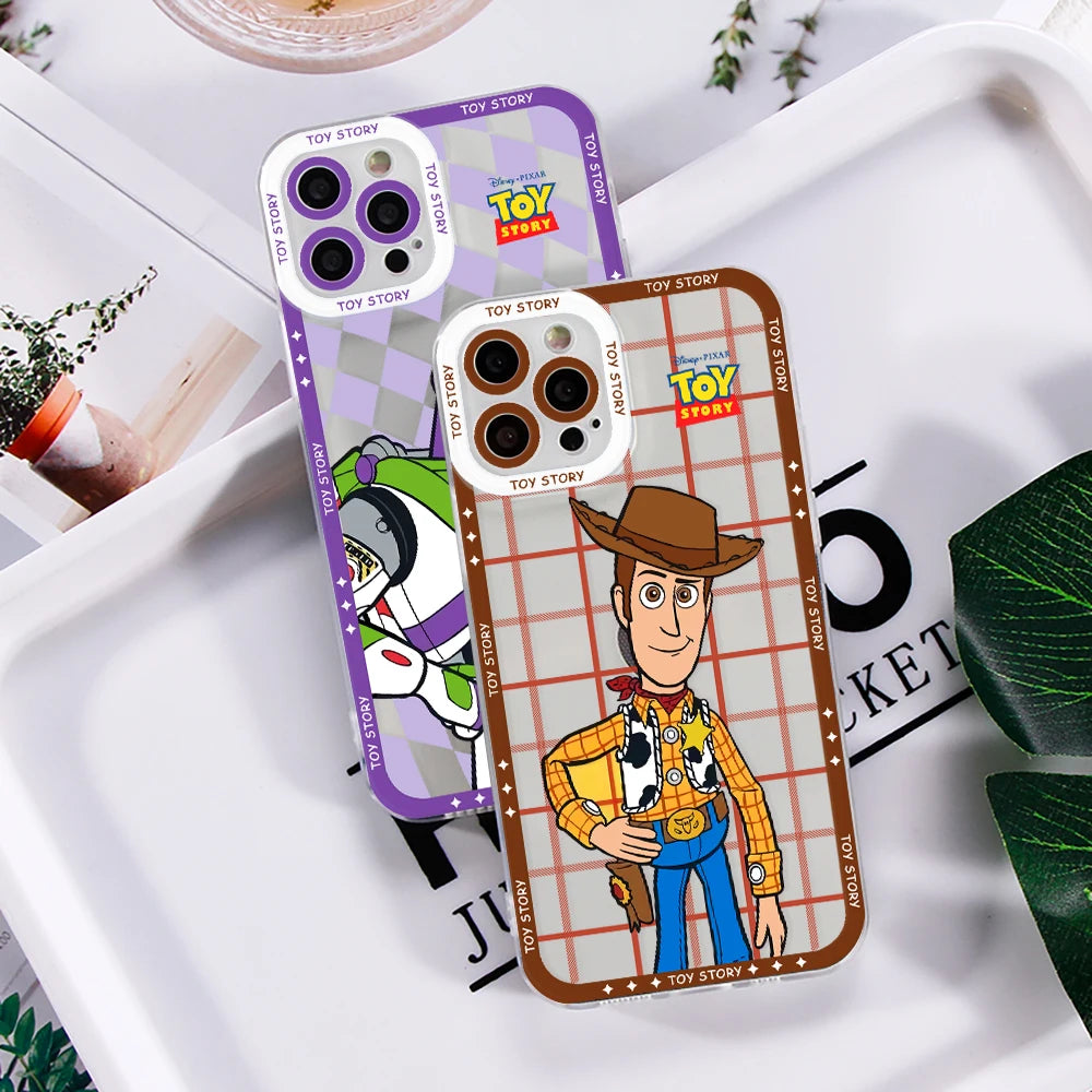 Toys Storys Woodys Aliens Phone Case for Apple iPhone 17 Air 16 15 14 Plus 13 12 11 Pro Max Border printing Transparent Cover