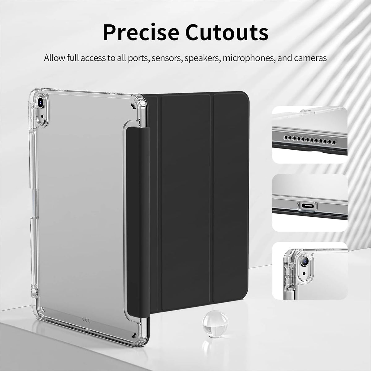 Clear Crystal Tablet Case With Pen Slot For iPad 10th 11th Gen 2025 7/8/9 10.2'' Air 4 5 6 7 11 Air 2 9.7 Pro 11 Mini 6 7