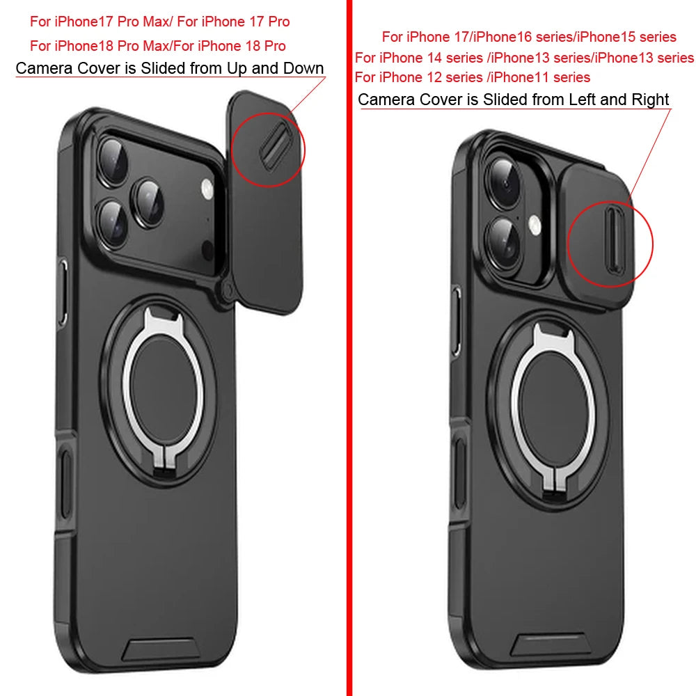 Shockproof Armor Case Cover For iPhone 18 17 16 15 14 13 12 11Pro Max 16Pro IPhone16 Stand Holder Surpport Car Mount Adsorption