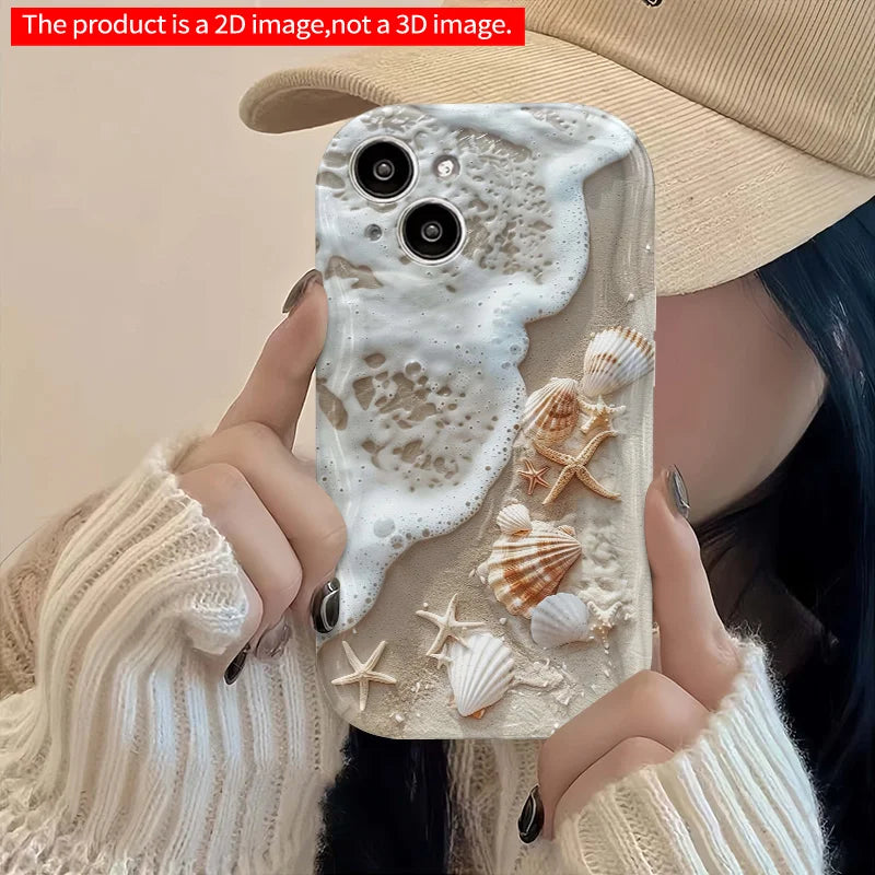 Summer Beach Starfish Shell Pattern Phone Case For Samsung Galaxy S26 Ultra S25 S24 S23 S22 S21 S20Plus FE A56 A55 A54 A16 Cover