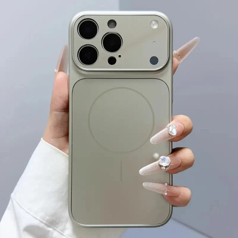 Original Nano Frosted Glass For Magsafe Wireless Charging Phone Case For iPhone 17 16 15 14 13 12 11 Pro Max Air Magnetic Cover