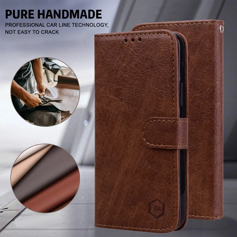 Magnetic Flip Leather Wallet Case For iPhone 17 17e 16e 16 15 14 13 12 11 X Xr Xs 8 7 6 6s SE Mini Air Pro Max Plus