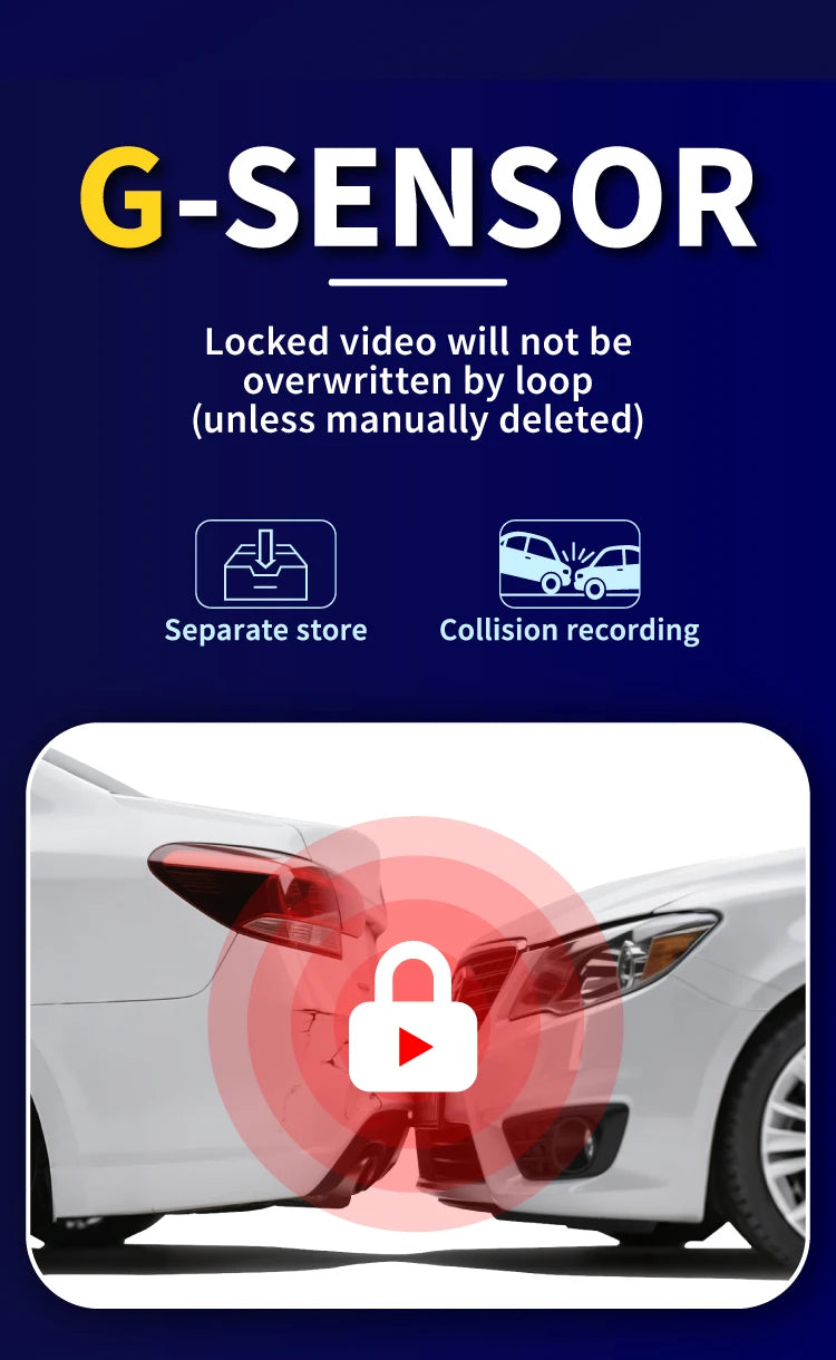 Car Dvr HD 1080P Dash Cam 3Lens Front Inside Rear Wide Angle Loop Recording Night Vision G-sensor Camera Vehicle Accessories