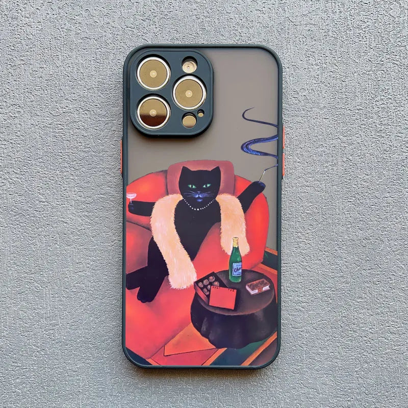 Funny Cat Daily Life Phone Case For iPhone 16 17 pro max Cases 11 12 14 Pro Max Mini 13 15 Plus XR Shockproof  Back Covers