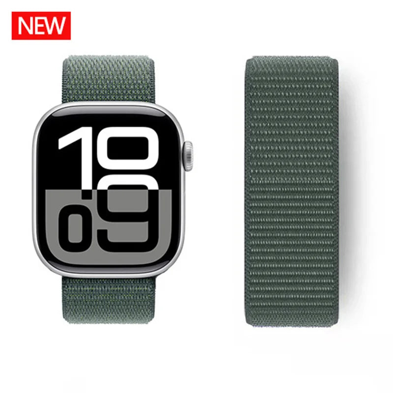 Nylon loop Correa For Apple Watch Bands 45mm 44mm 46mm 40mm 49mm 41mm 42mm Bracelet iWatch Series 12 11 Se 7 8 9 10 ultra 3 4