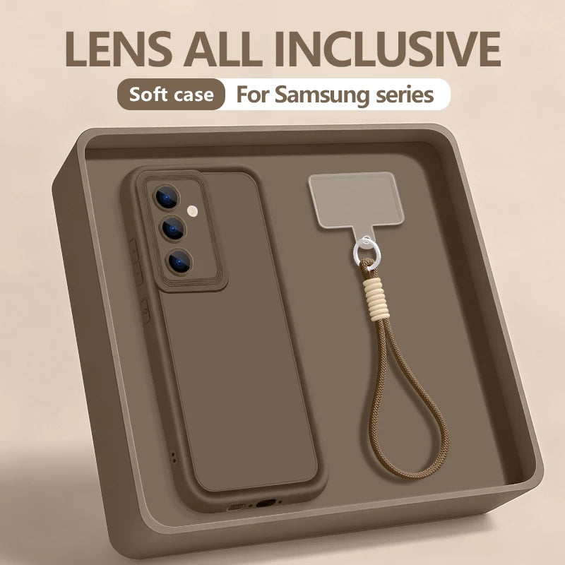 Soft TPU Lanyard Phone Case For Samsung Galaxy A57 A37 A56 A26 A16 A17 A36 A55 A54 5G S25 S24 FE S26 S23 S22 Ultra S25Edge Cover