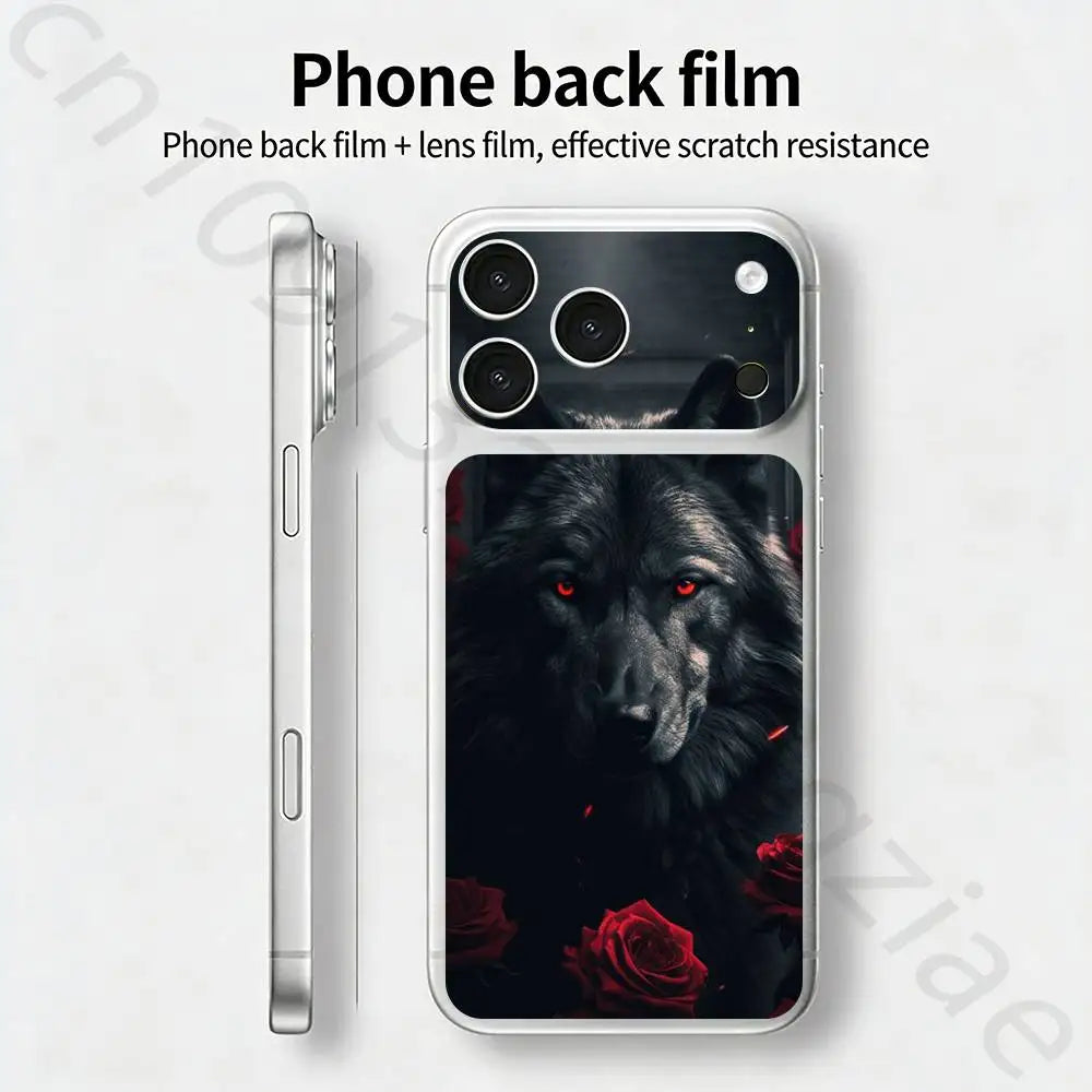 The Wolf For iPhone 17 pro Max /17 pro Full Cover Decal Skin Wrap 3D Colorful Rear Protective Sticker Film