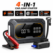 Vyvylabs Car Jump Starter with Air Compressor 150PSI Tire Inflator 4In 1 Emergency Battery Starter Power Bank LED Flashlight 12V
