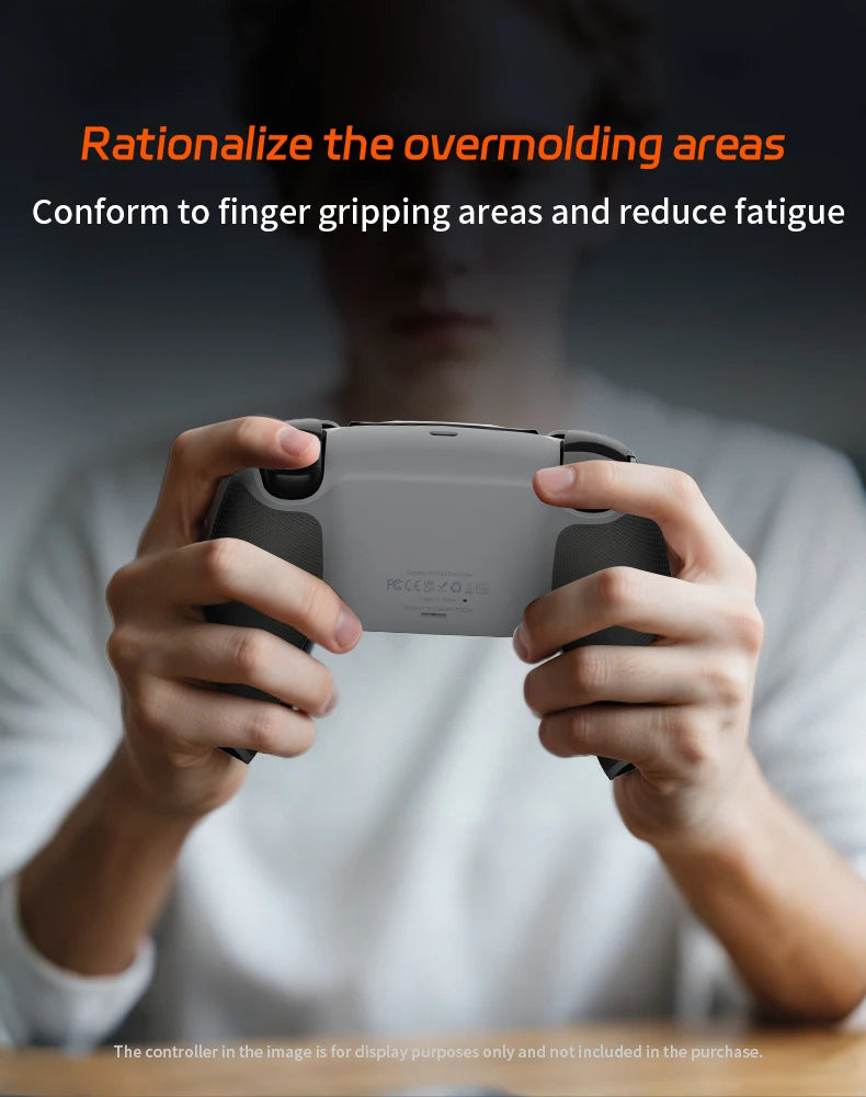 Redesigned PS5 Controller Two-color Non-slip Bottom Case Replacement for BDM-010, 020, 030, 040, 050 060 Model