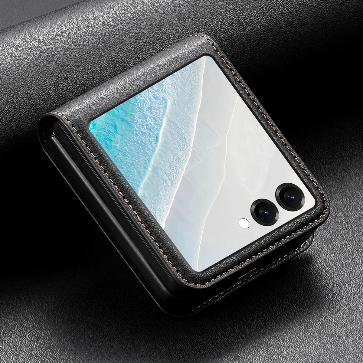 Flip Leather Phone Case For Samsung Galaxy Z Flip 8 7 FE 6 5 4 3 5G Flip7 Flip8 Wallet Card Holder Phone Bag Book Cover Etui