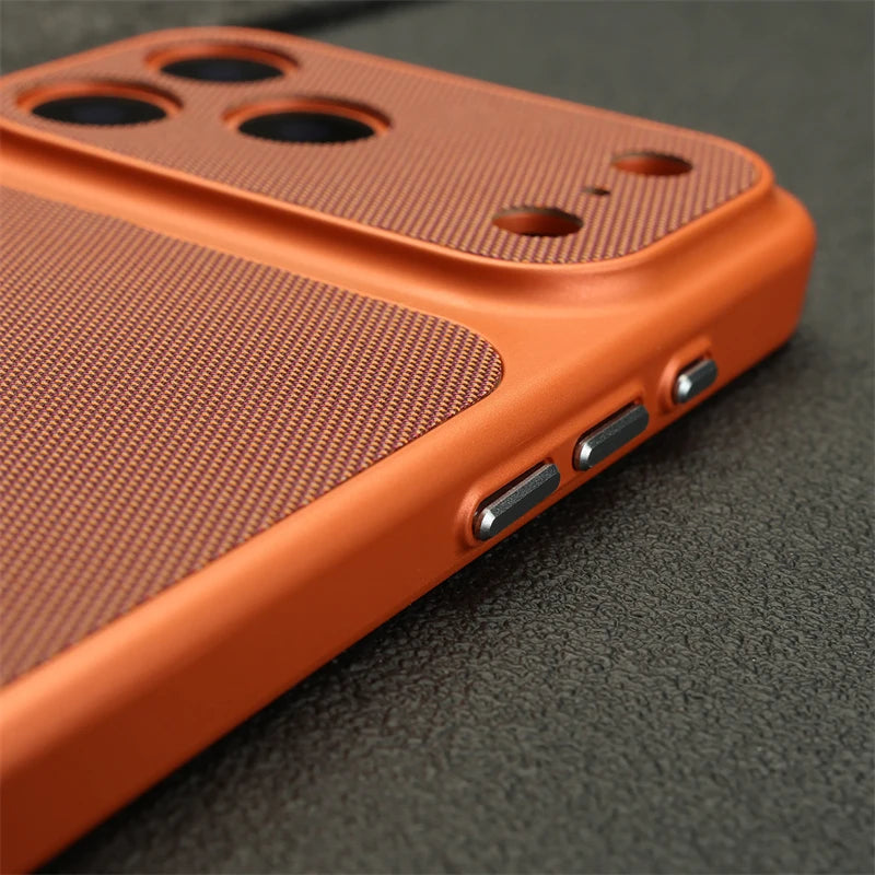 Luxury Business Diamond Pattern Leather Magnetic Case for iphone Air 12 13 14 15 16 17 Pro Max Retro Armor Shockproof Back Cover